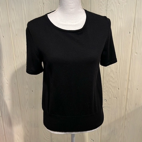 KATE HILL Black Italian Merino Wool extra fine wool made in Italy size Medium - Picture 1 of 7